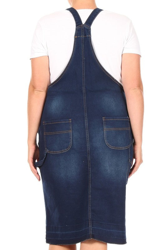 Denim Midi Overall Dress