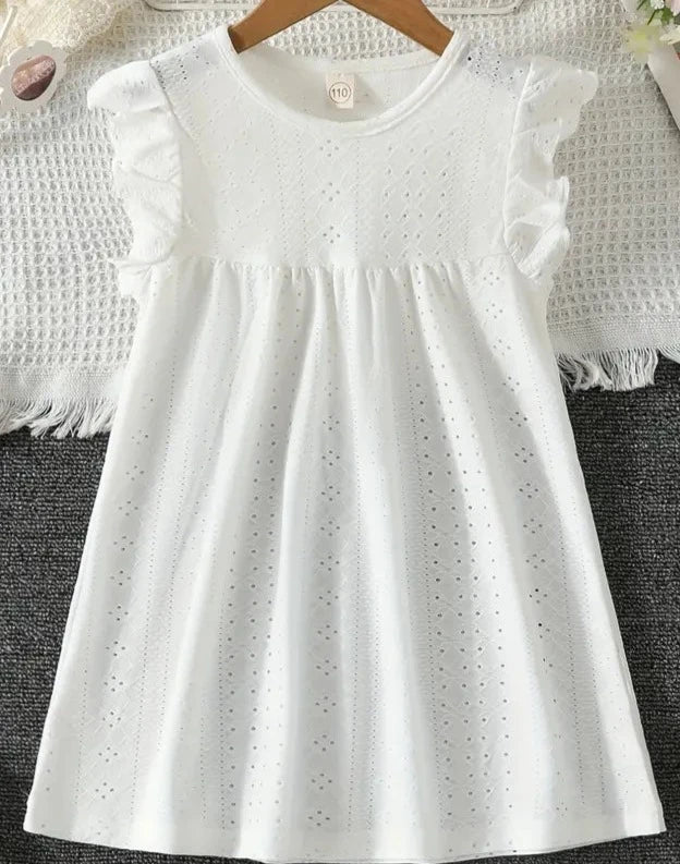 Flutter Sleeve White Dress