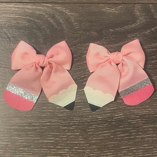 3" Pencil Bow - Pink
