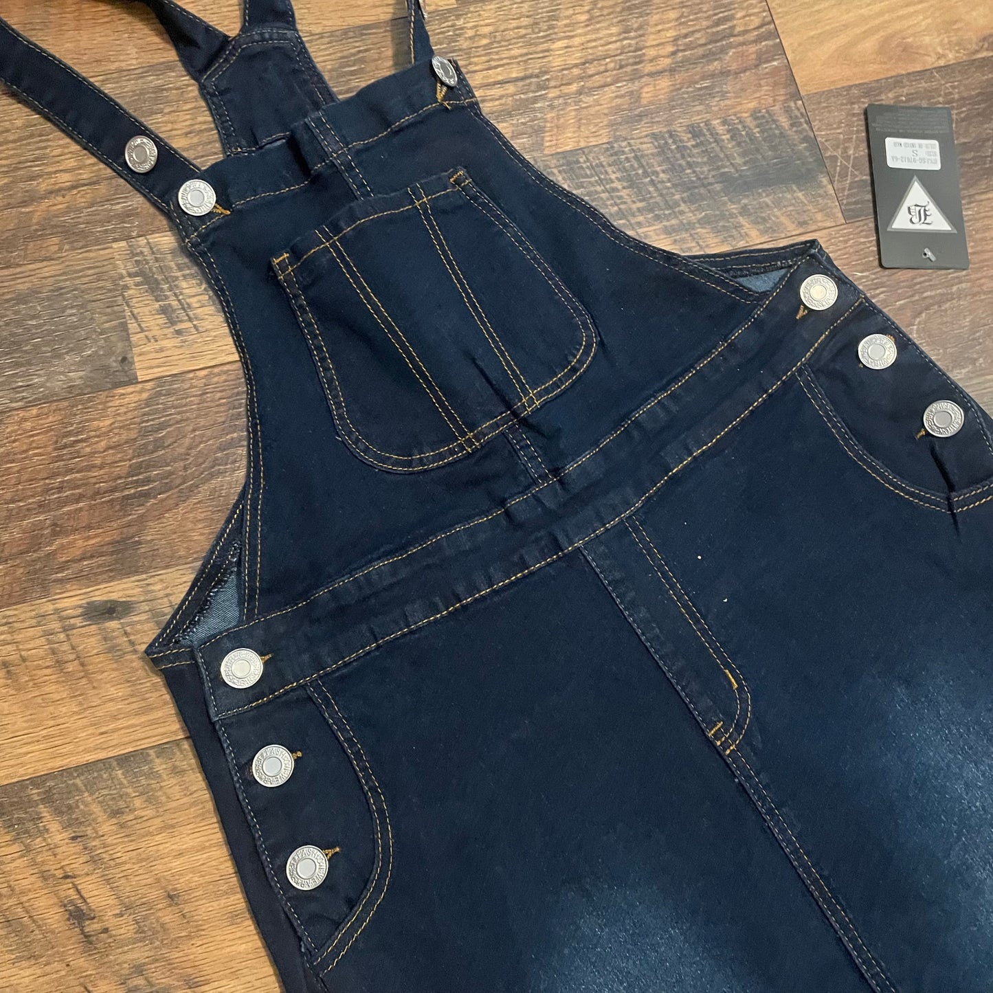 Denim Midi Overall Dress