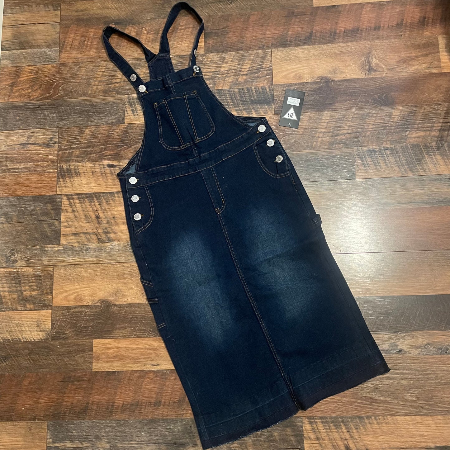 Denim Midi Overall Dress